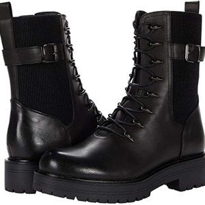 NWT  Tahari Leane Lace Up Ankle Combat Sock Boot